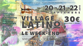 flyer week end des 20,21 et 22 septembre 2019, village latino Nice