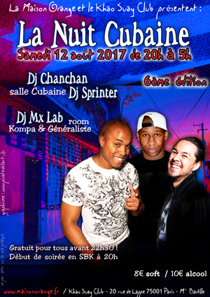 flyer Nuit Cubaine 12 août 2017