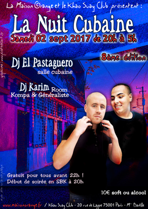 flyer Nuit Cubaine 02 septembre 2017