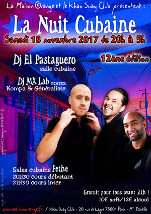 flyer Nuit Cubaine 16 novembre 2017
