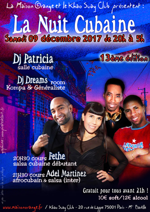 flyer Nuit Cubaine 02 décembre 2017