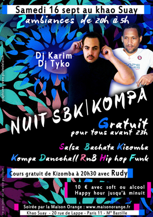 flyer Nuit SBK Kompa et généraliste du 16 septembre 2017